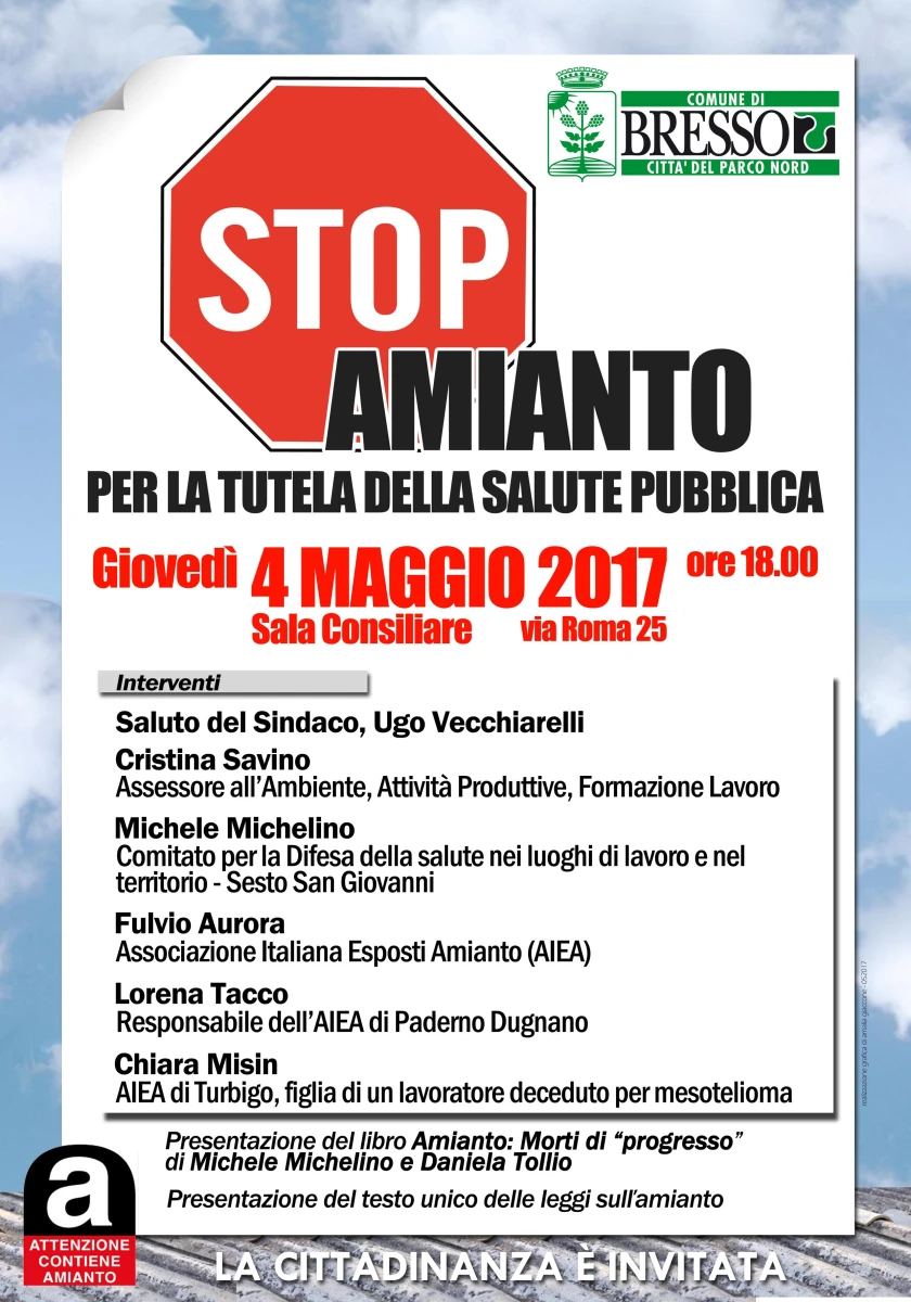 Presentazione del libro “Amianto: morti di progresso” a Bresso (Mi)