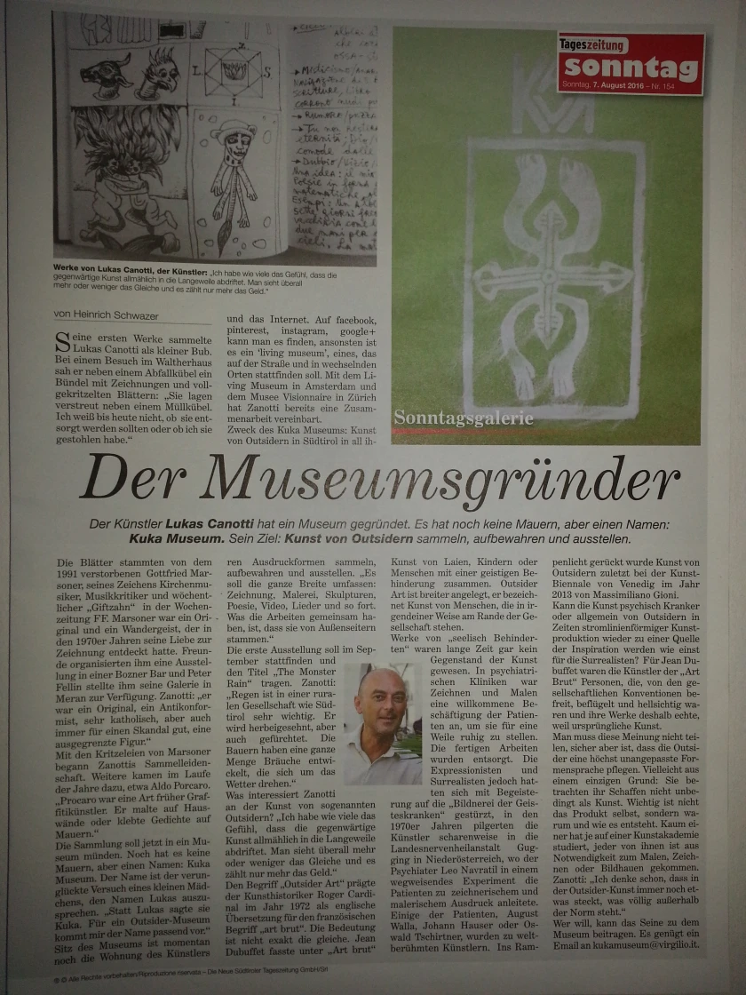 Lukas Zanotti fondatore e direttore del Kuka Museum