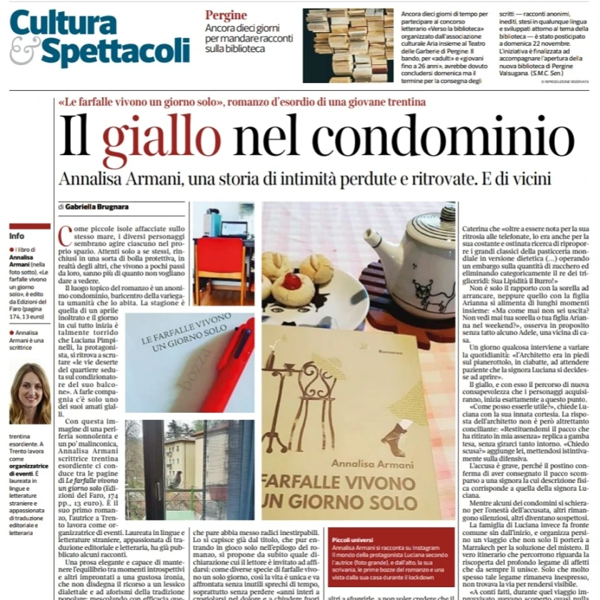 Recensione di Gabriella Brugnara sul Corriere del Trentino