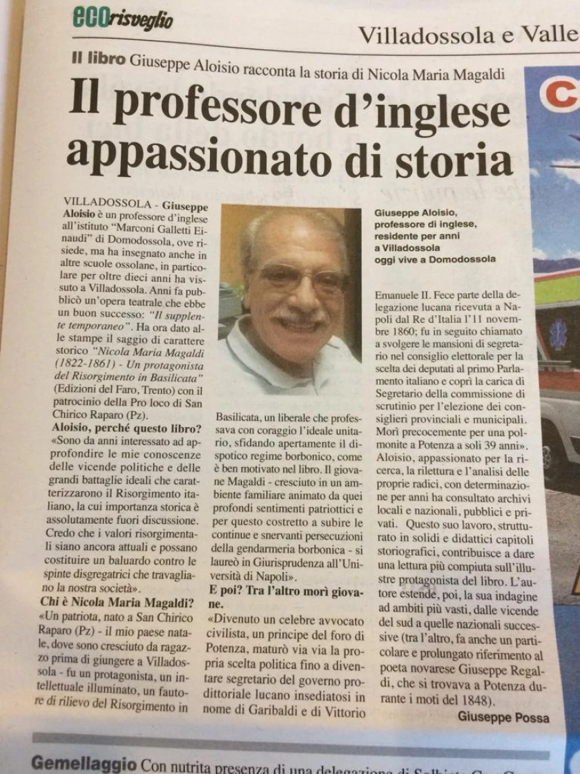 EcoRisveglio, Il professore d' Inglese appassionato di storia