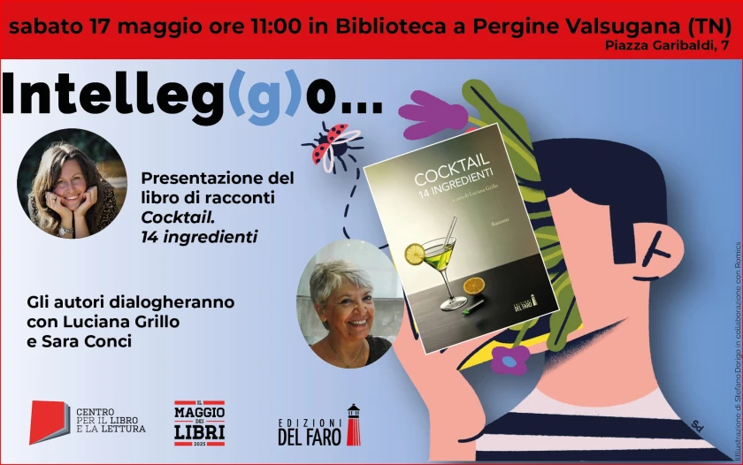 "Cocktail. 14 ingredienti" in biblioteca a Pergine Valsugana (TN) per il maggio dei libri