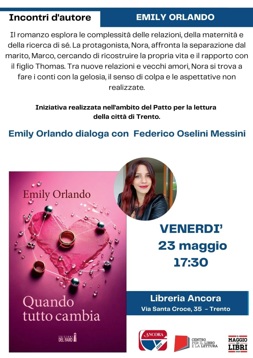 Il nuovo romanzo di Emily Orlando alla libreria Ancora di Trento