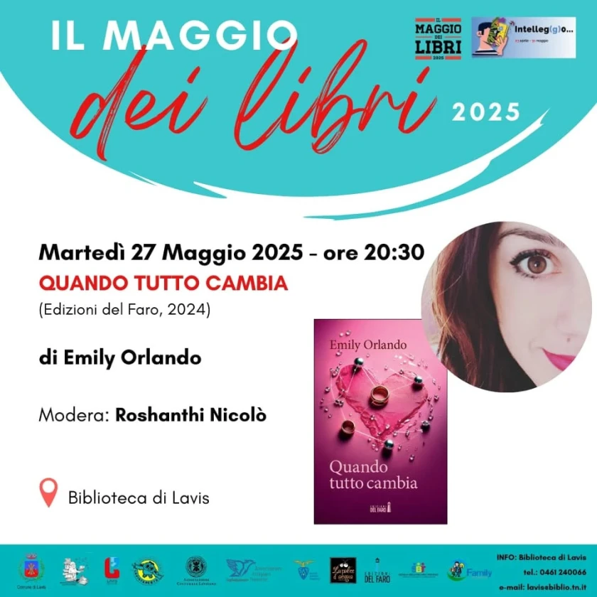 Proseguono le presentazioni dell'ultimo romanzo di Emily Orlando: prossimo appuntamento in biblioteca a Lavis (TN)