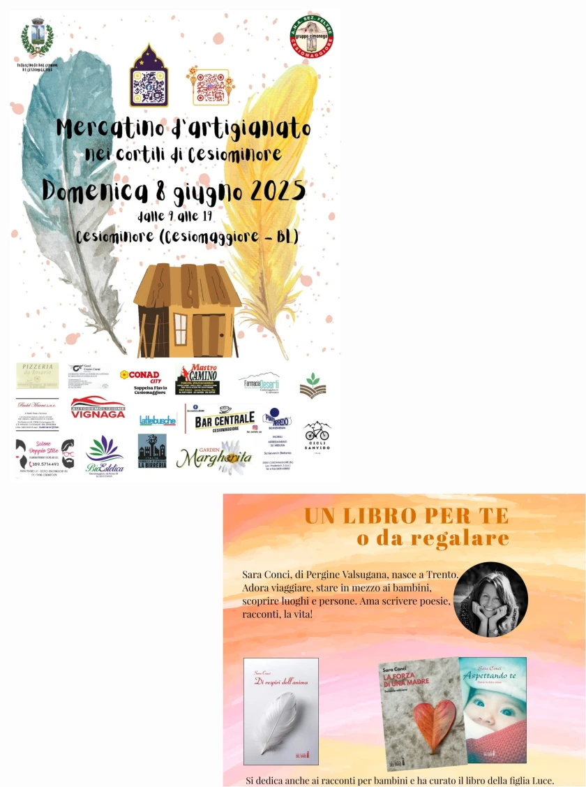 Sara Conci tra gli espositori al Mercatino d'artigianato a Cesiominore (BL)