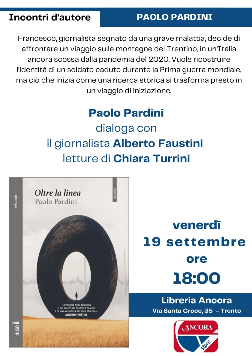 L'ultimo romanzo di Paolo Pardini alla libreria Ancora di Trento