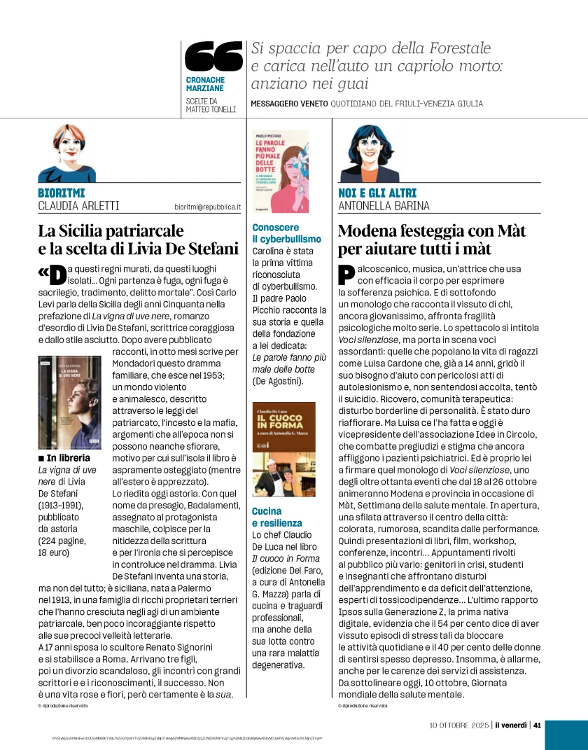 "Il cuoco in forma" su "Il Venerdì" Repubblica