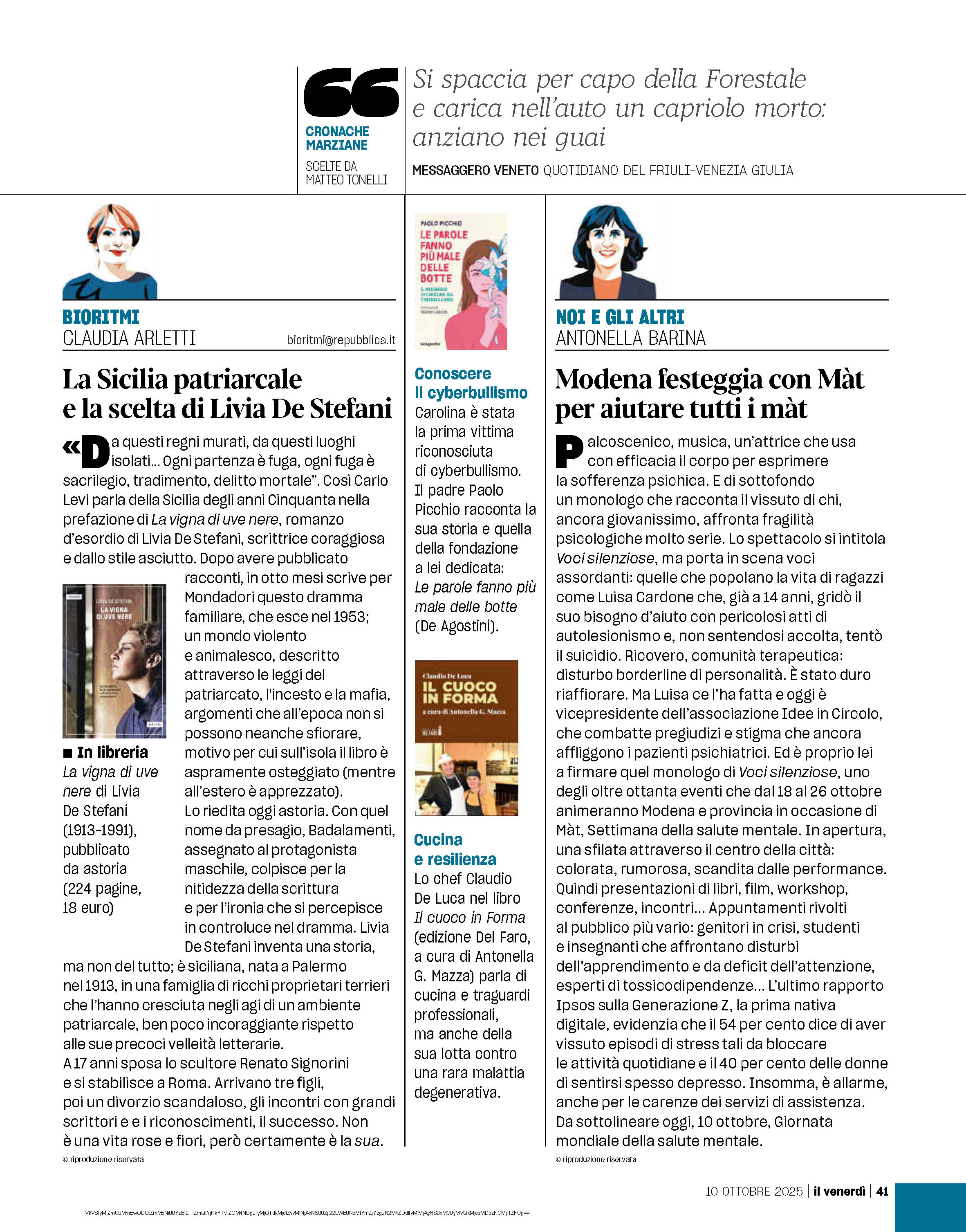 "Il cuoco in forma" su "Il Venerdì" Repubblica