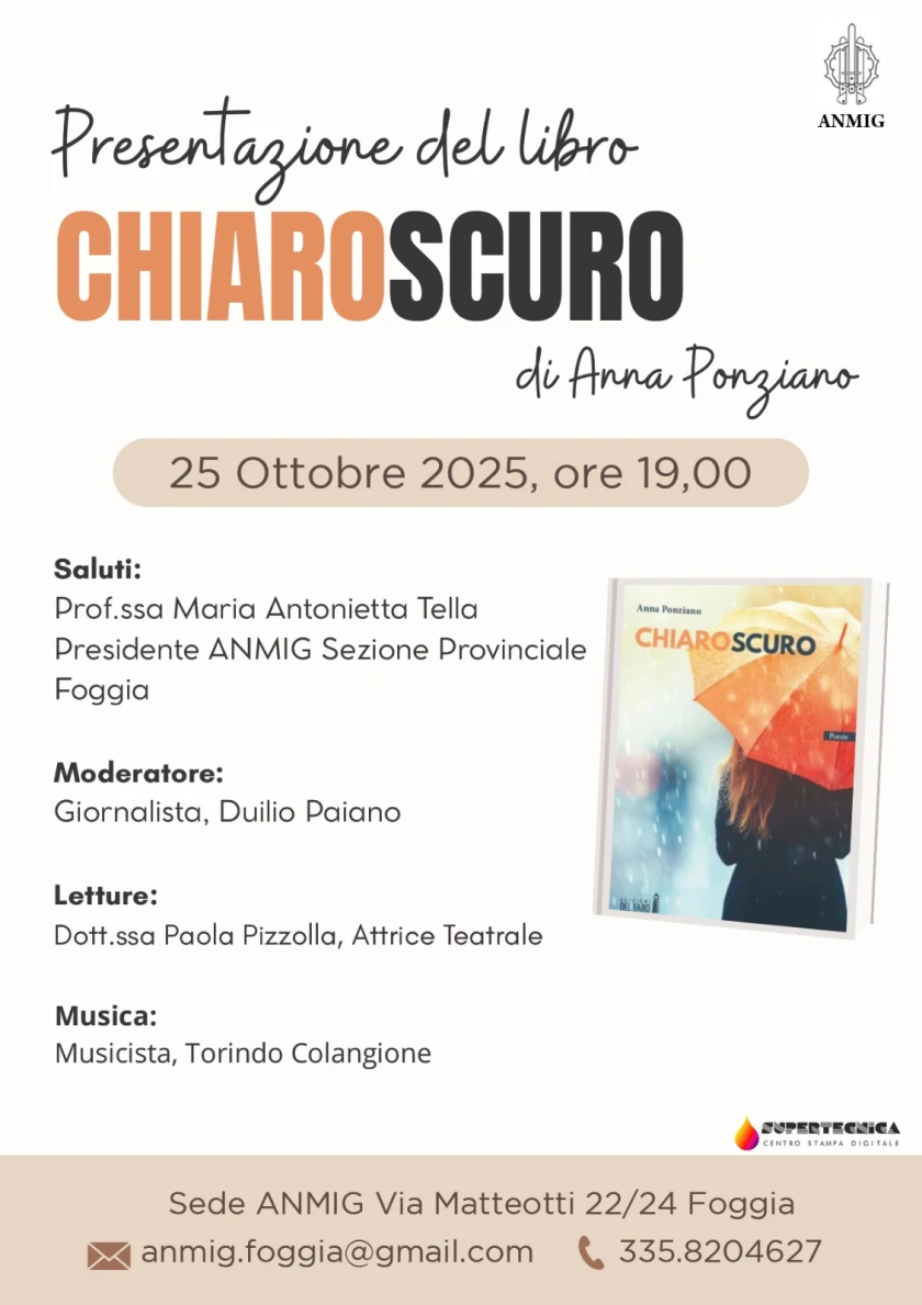 Presentazione di "Chiaroscuro" di Anna Ponziano a Foggia