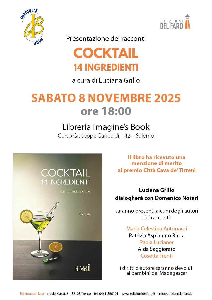 "Cocktail. 14 ingredienti" arriva alla Imagine's Book di Salerno