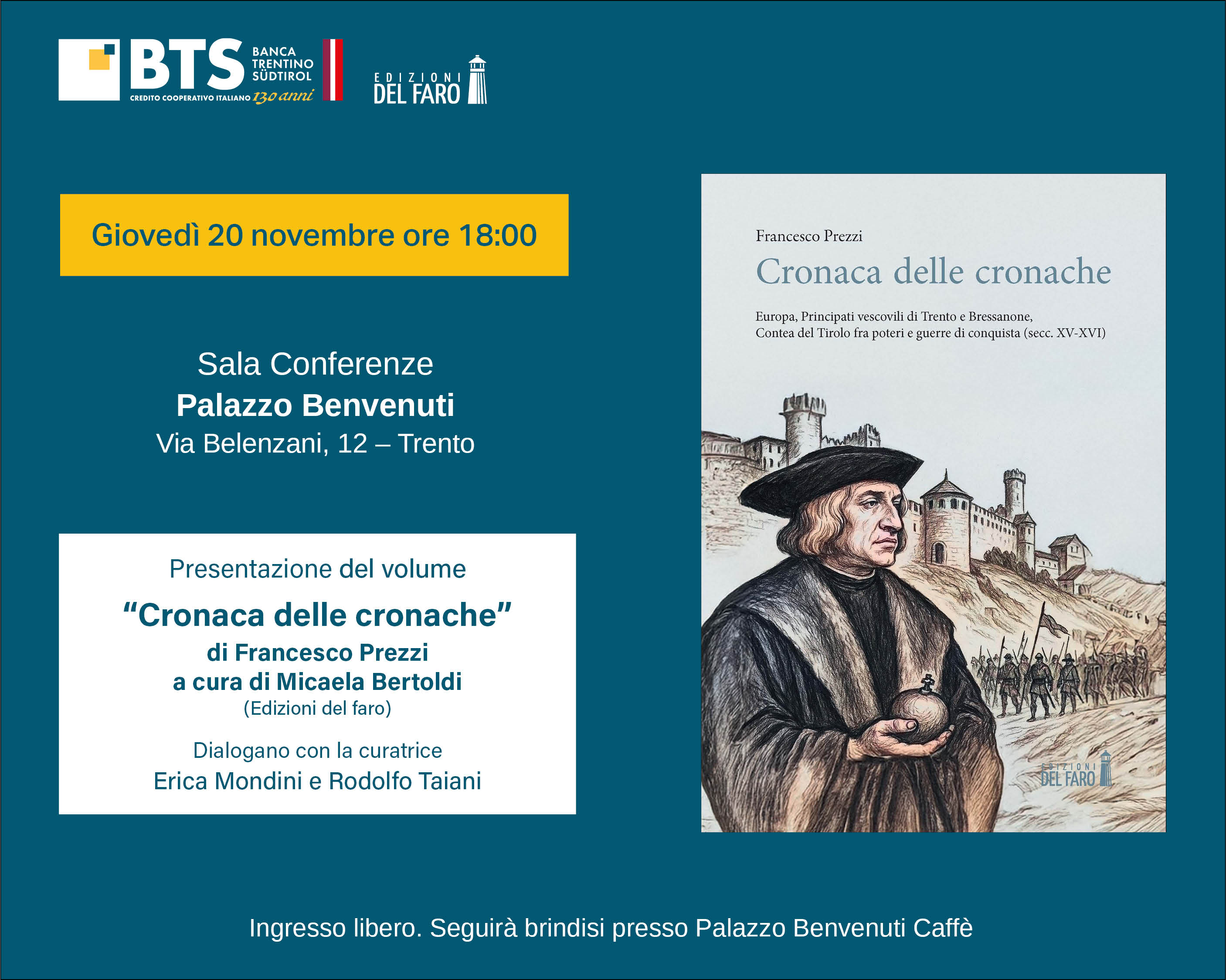 "Cronaca delle cronache" di Francesco Prezzi a Palazzo Benvenuti a Trento