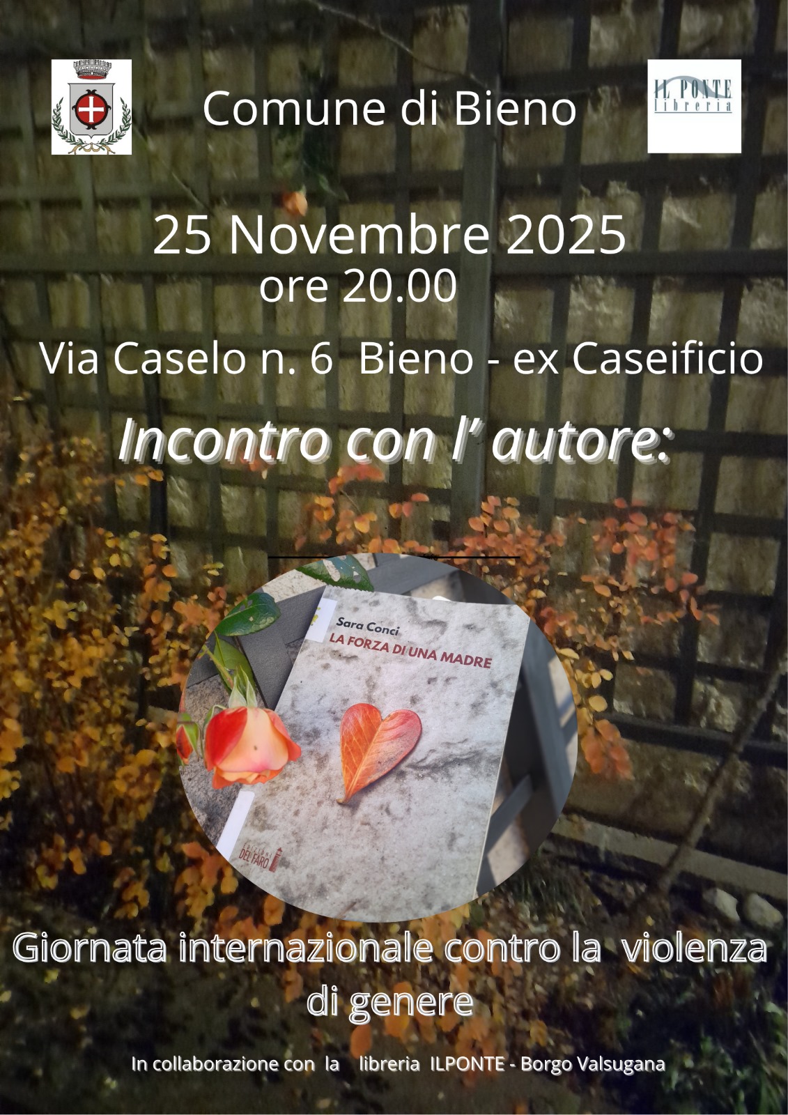 Sara Conci ospite a Bieno (TN) il 25 novembre