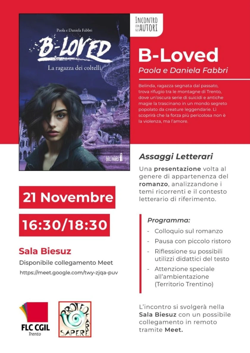 Per Assaggi letterari della CGIL di Trento arriva "La ragazza dei coltelli" con Paola e Daniela Fabbri