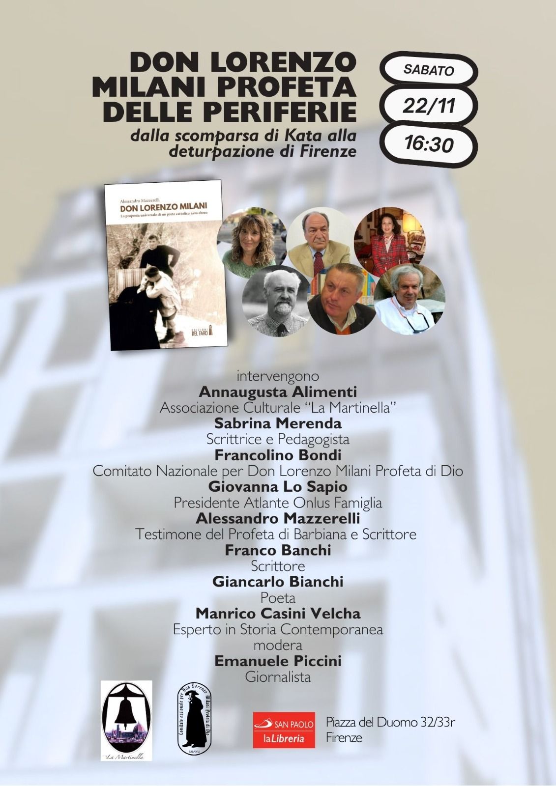 "Don Lorenzo Milani" con Alessandro Mazzerelli alla libreria San Paolo di Firenze
