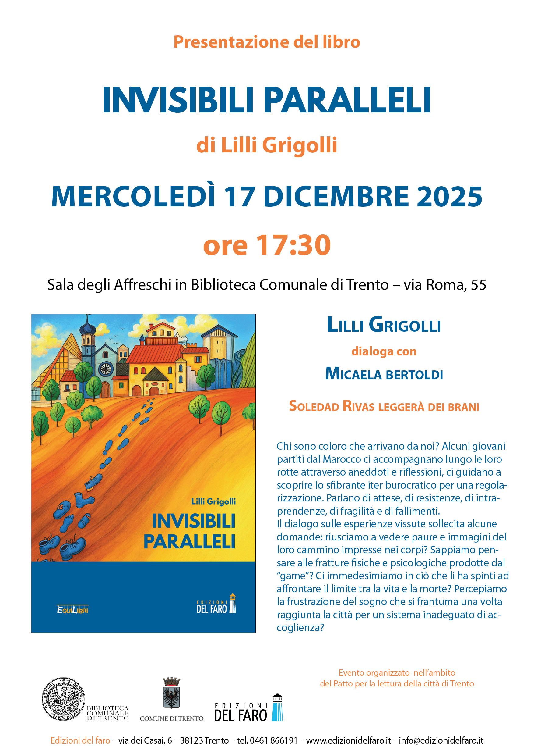 Presentazione del libro "Invisibili paralleli" di Lilli Grigolli in biblioteca a Trento