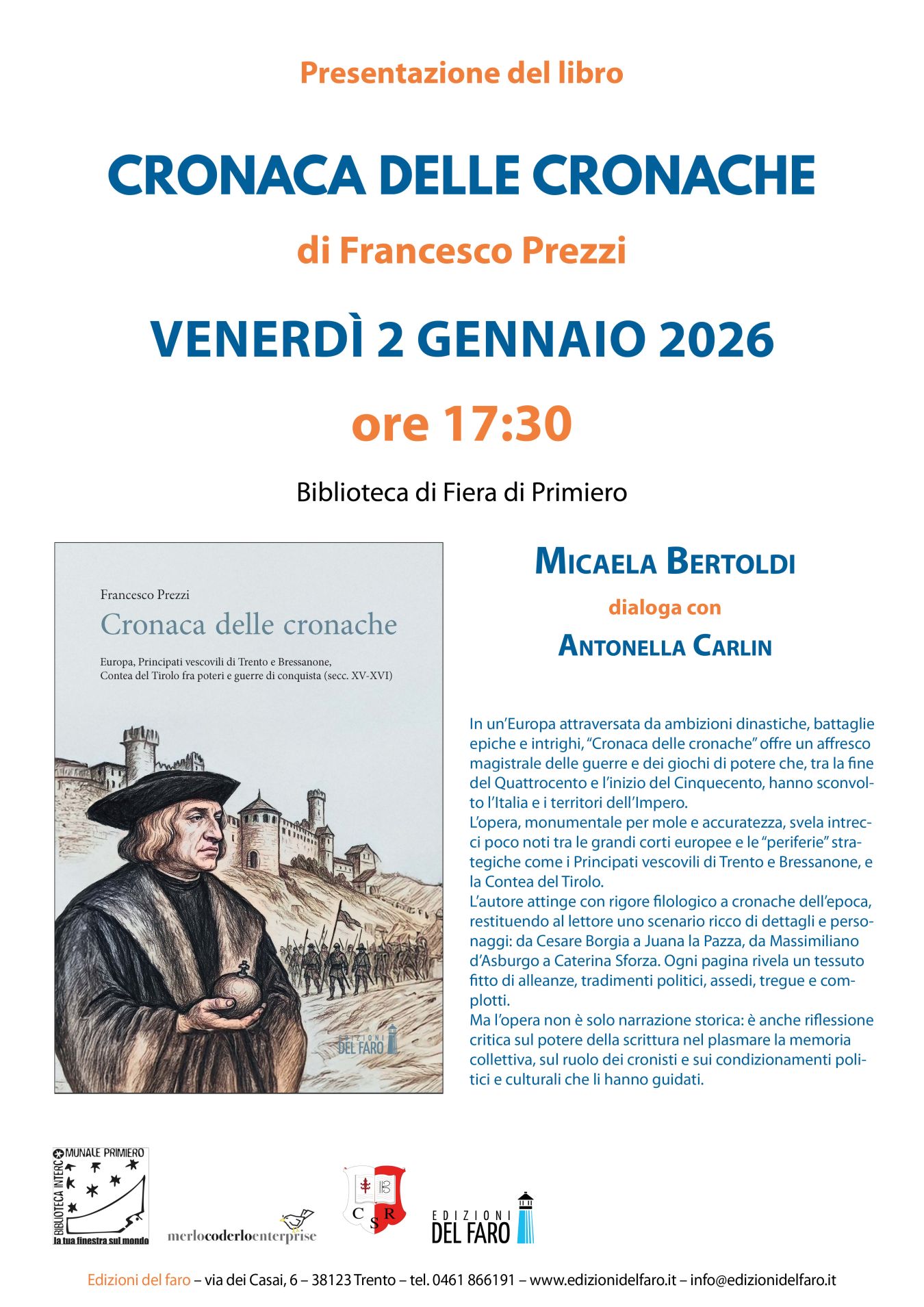 "Cronaca delle cronache" di Francesco Prezzi a Fiera di Primiero