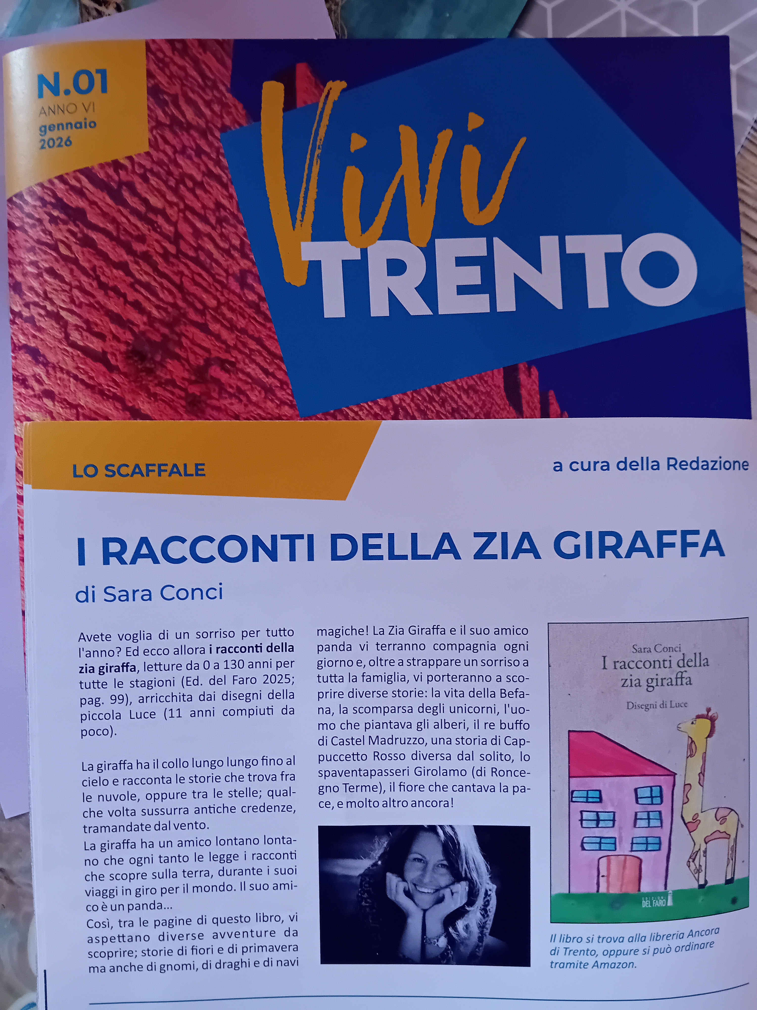 La rivista Vivi Trento consiglia i racconti della zia giraffa