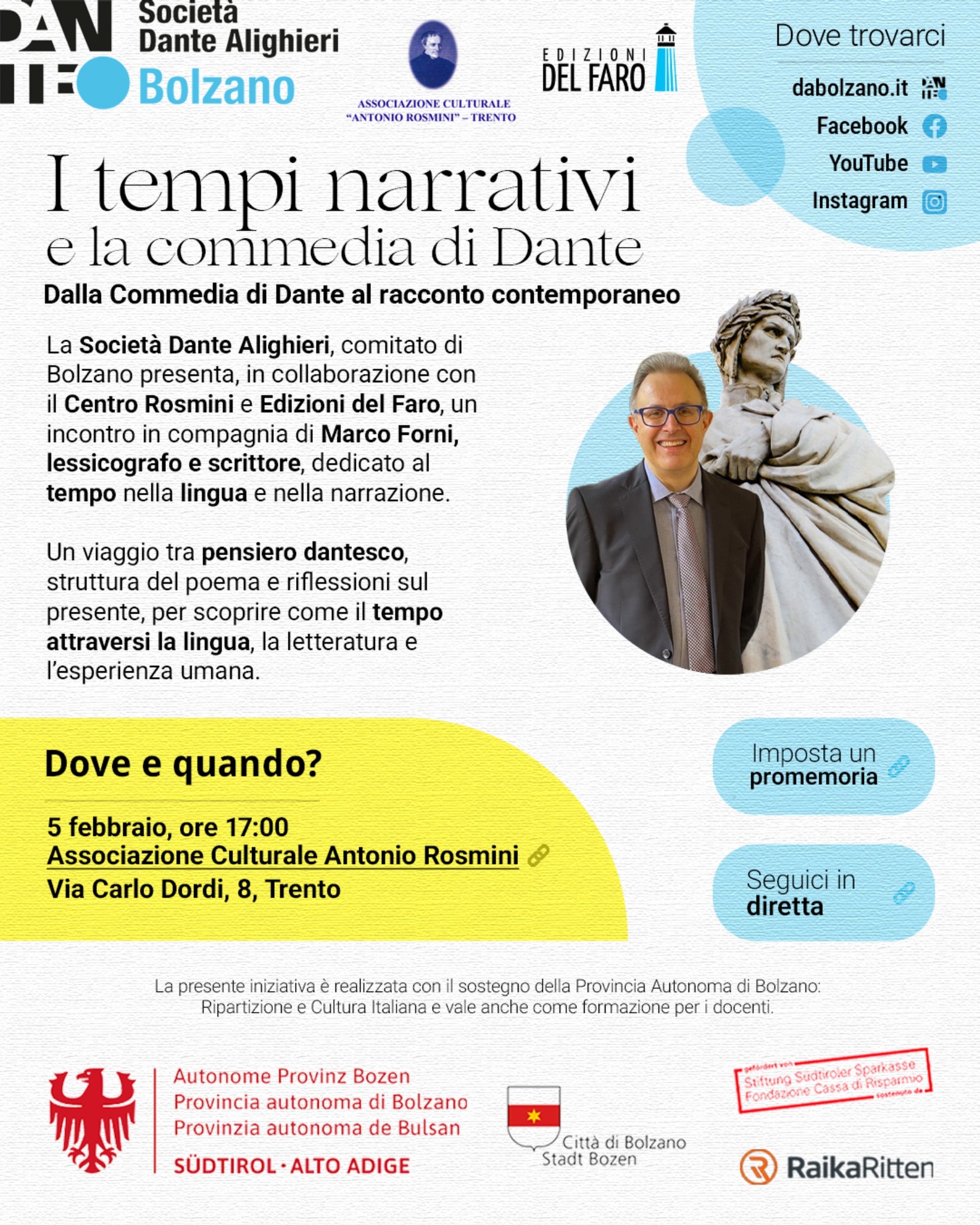 La Società Dante Alighieri di Bolzano presenta la sua attività a Trento