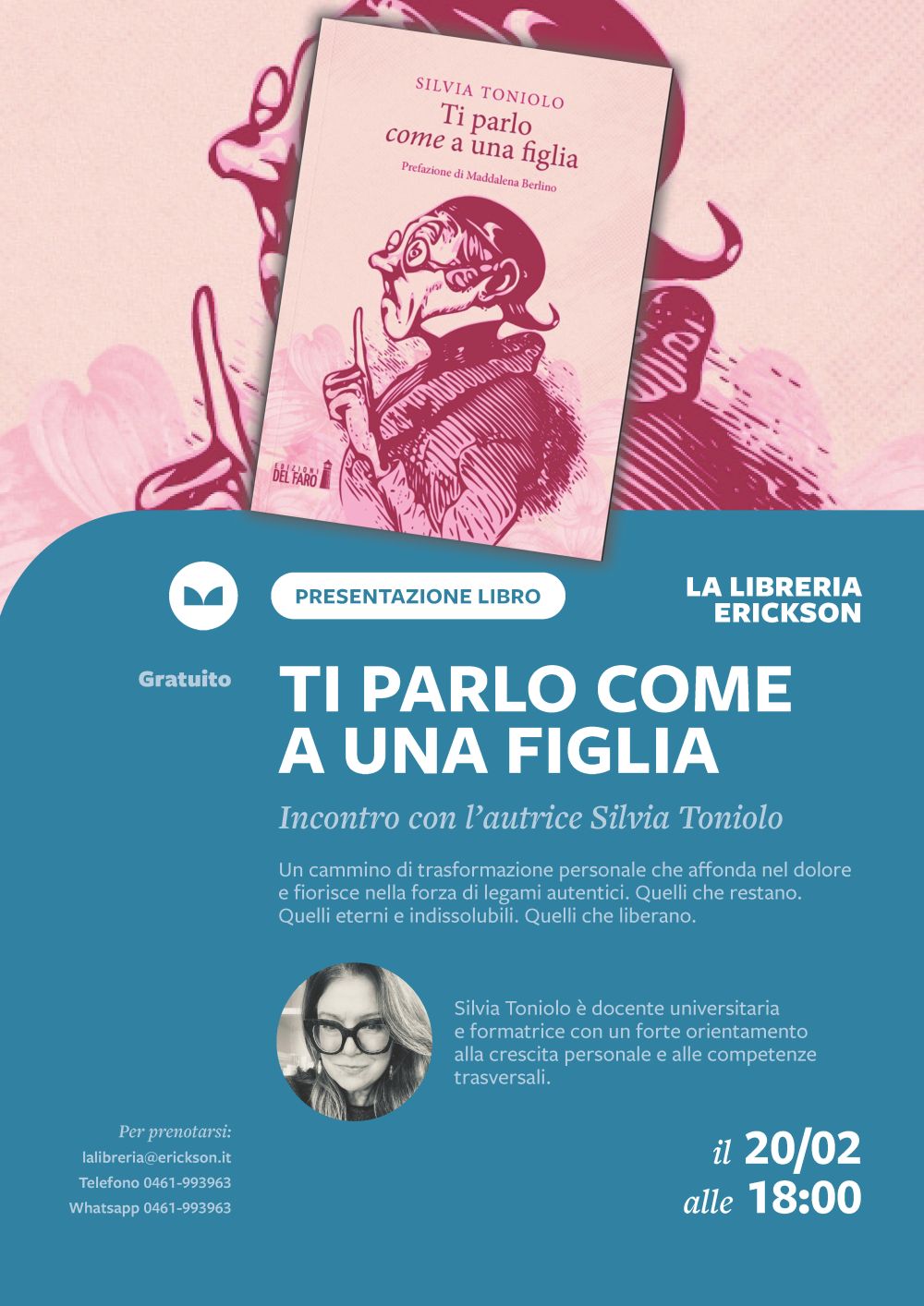 Silvia Toniolo torna alla libreria Erickson a Gardolo (TN)