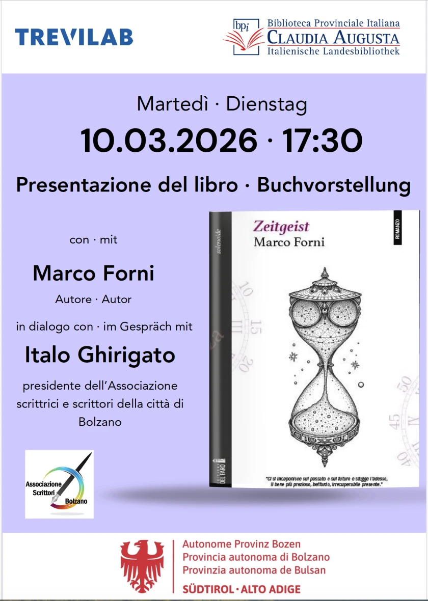 Presentazione del libro "Zeitgeist" a Bolzano: Biblioteca Claudia Augusta