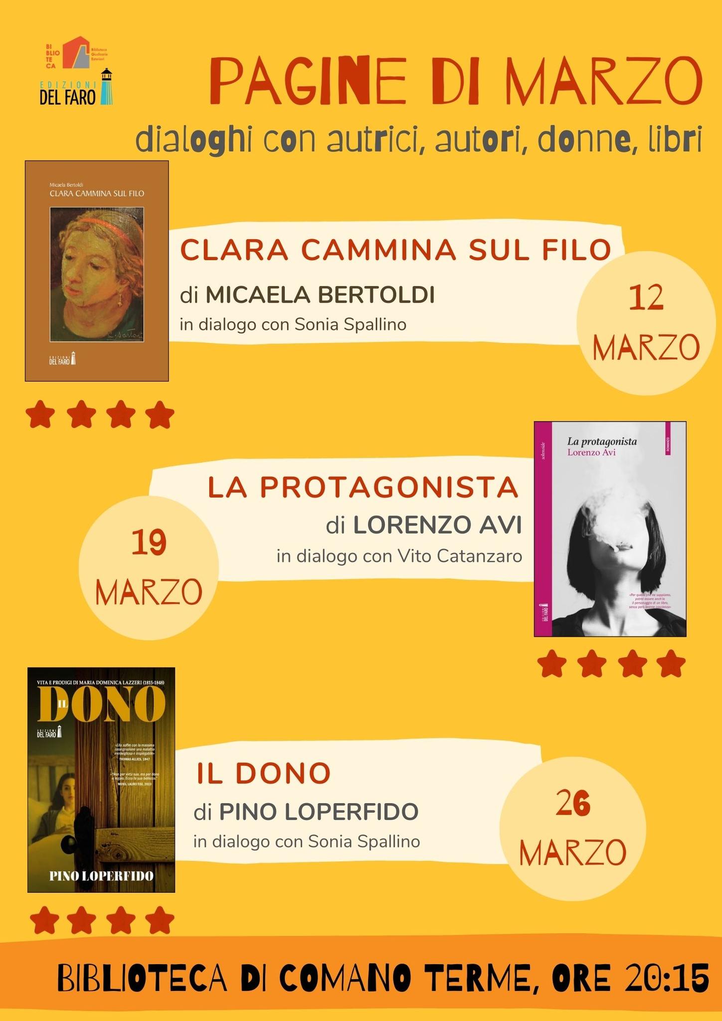 Tre incontri in collaborazione con la Biblioteca delle Giudicarie Esteriori a Comano Terme (TN)