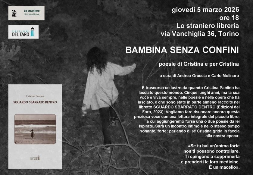 Letture da "Sguardo sbarrato dentro" di Cristina Paolino a Lo straniero libreria a Torino