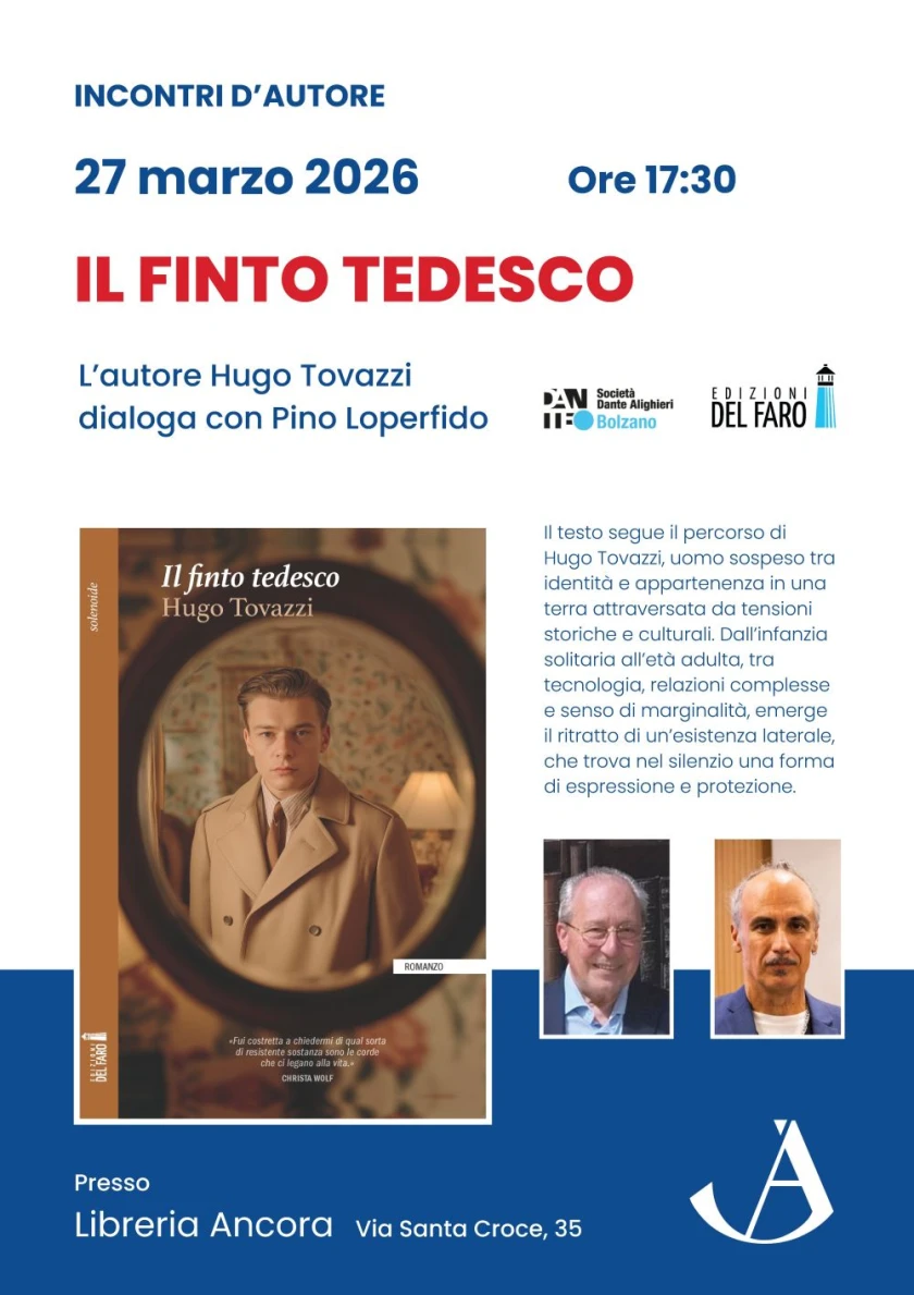 "Il finto tedesco" di Hugo Tovazzi alla libreria Ancora di Trento