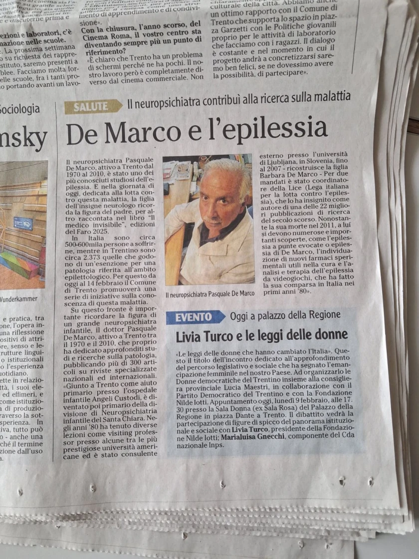 Nella giornata internazionale dell'epilessia si ricorda il dottor De Marco