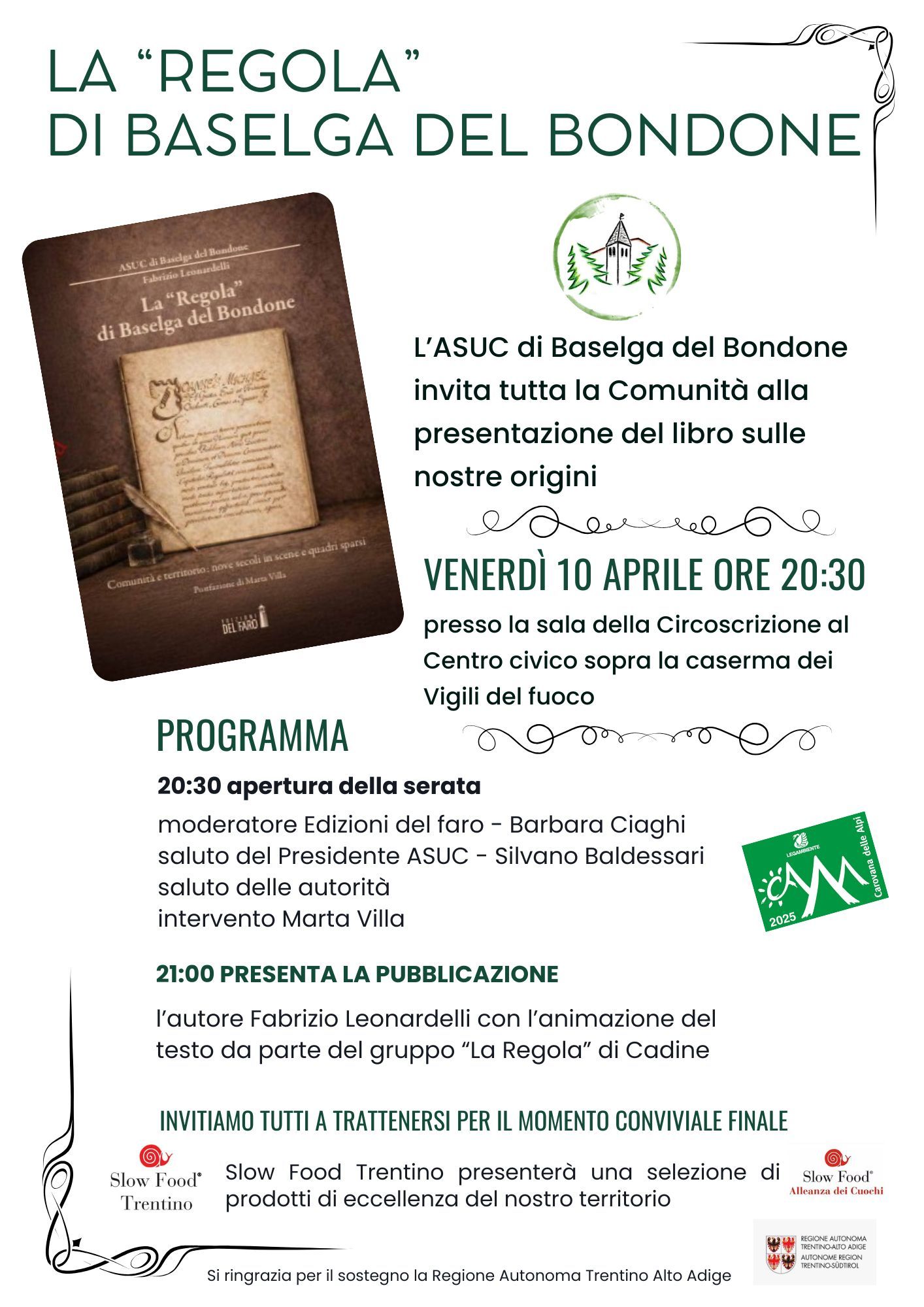 Presentazione de "La Regola di Baselga del Bondone" dell'ASUC