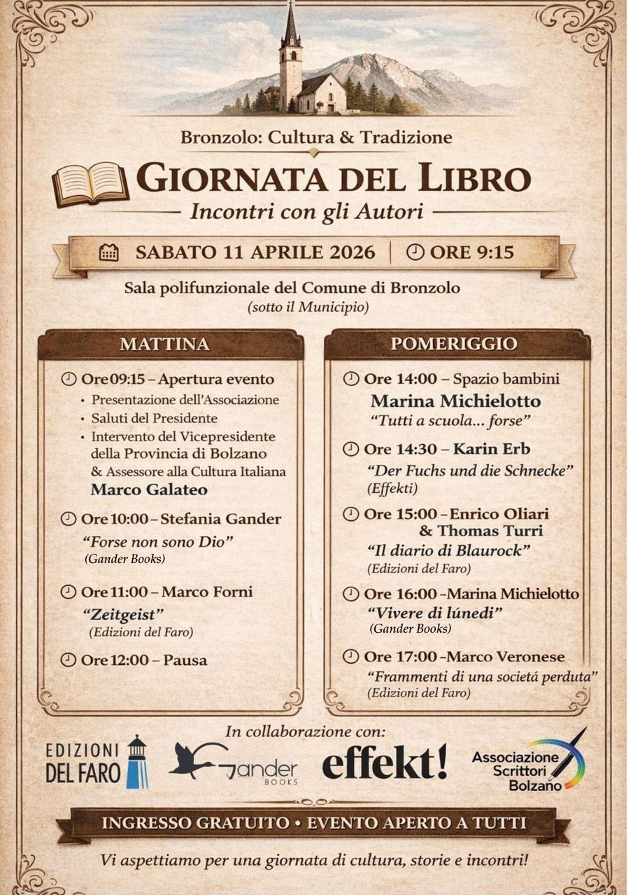Giornata del libro a Bronzolo (BZ) ricca di eventi!