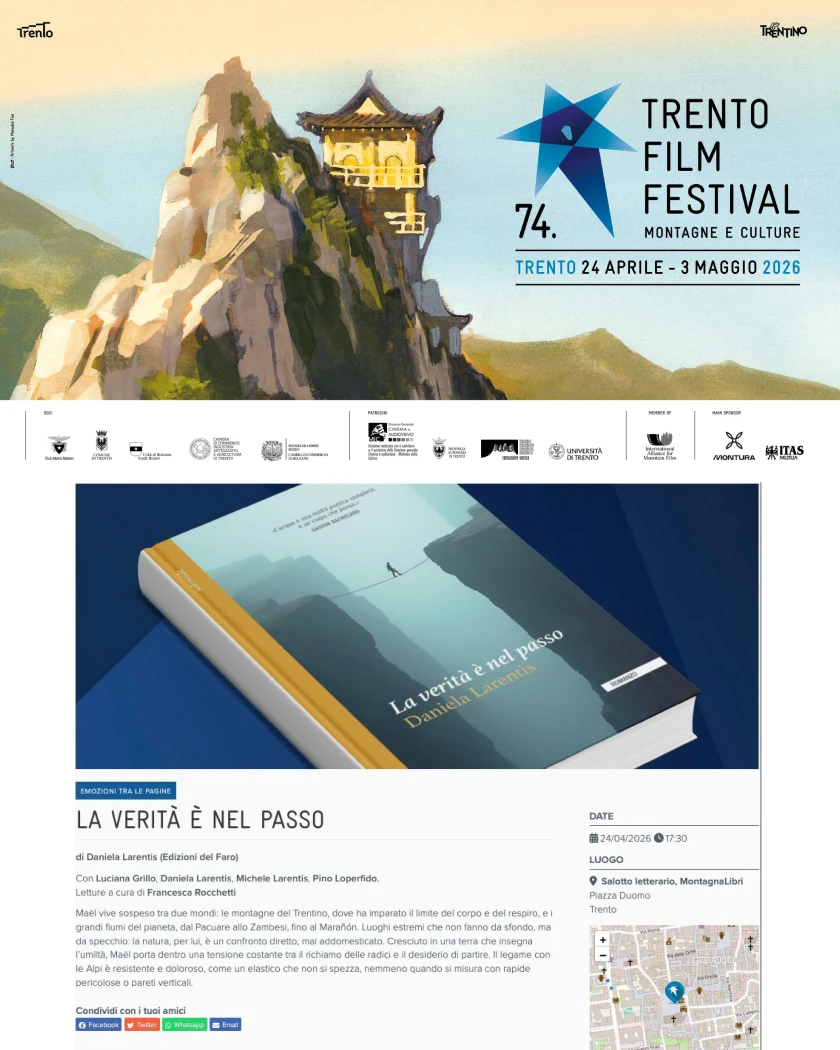 "La verità è nel passo" di Daniela Larentis nella rassegna di Montagnalibri al Trento Film Festival