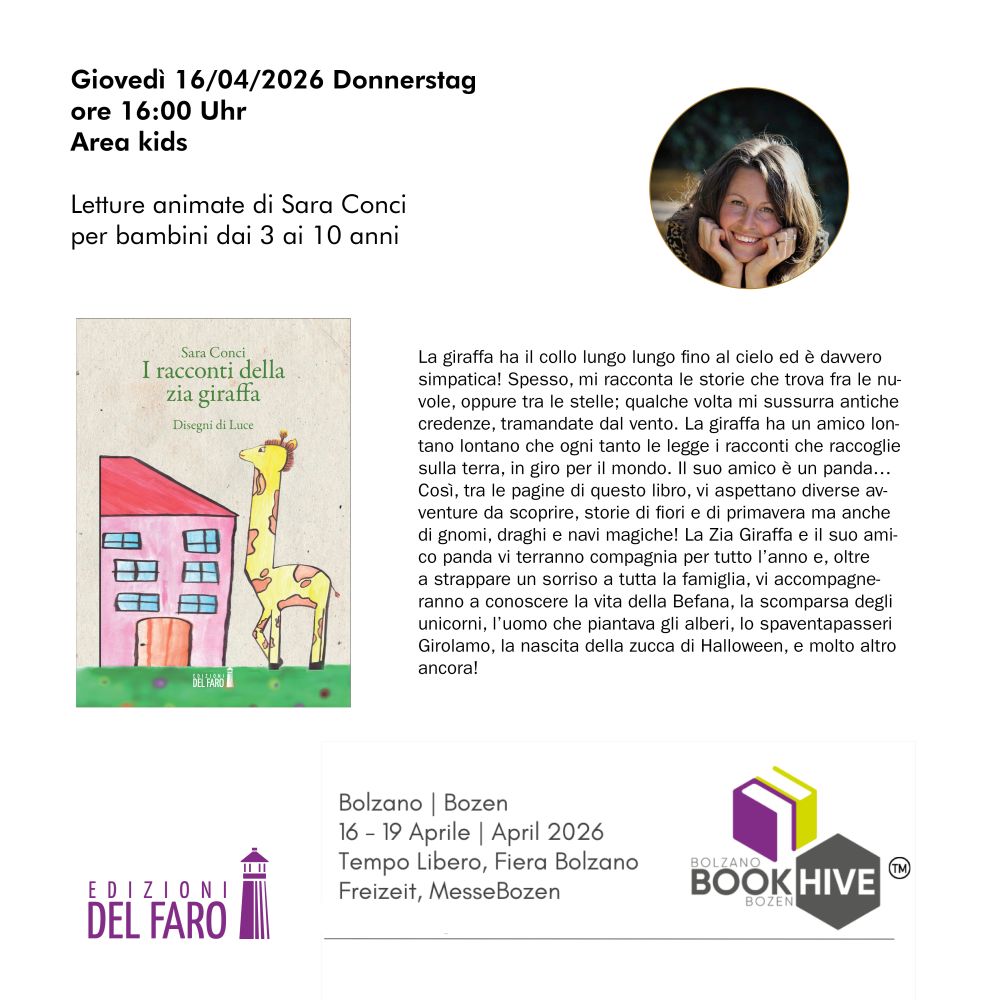 "I racconti della zia giraffa" al BookHive di Bolzano