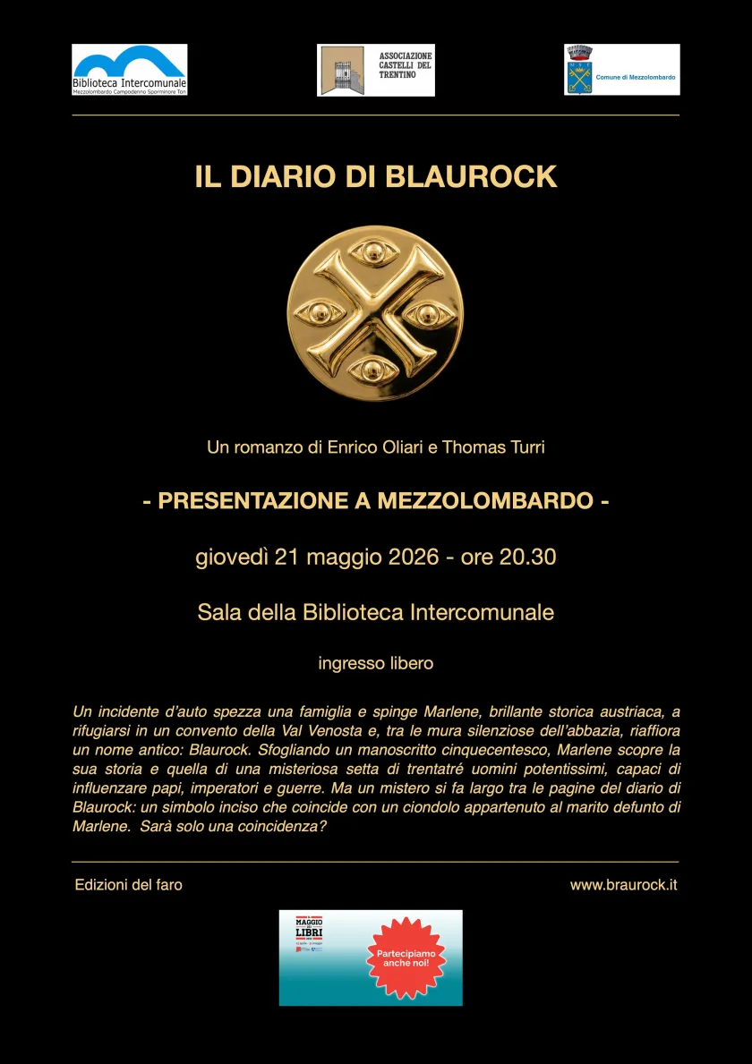 "Il diario di Blaurock" arriva in biblioteca a Mezzolombardo (TN)