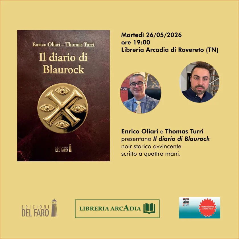 All'Arcadia di Rovereto (TN) Enrico Oliari e Thomas Turri con "Il diario di Blaurock"