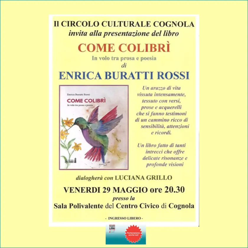 Entica Buratti presenta il suo ultimo lavoro al circolo culturale di Cognola (TN)