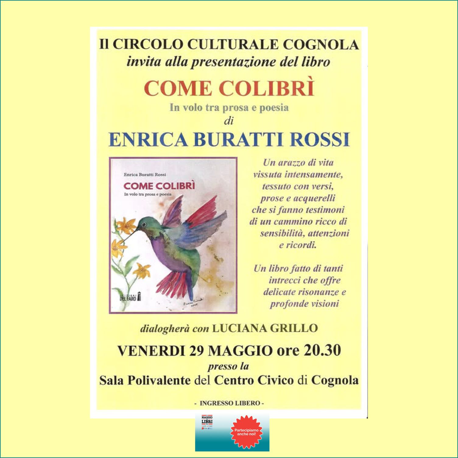 Entica Buratti presenta il suo ultimo lavoro al circolo culturale di Cognola (TN)