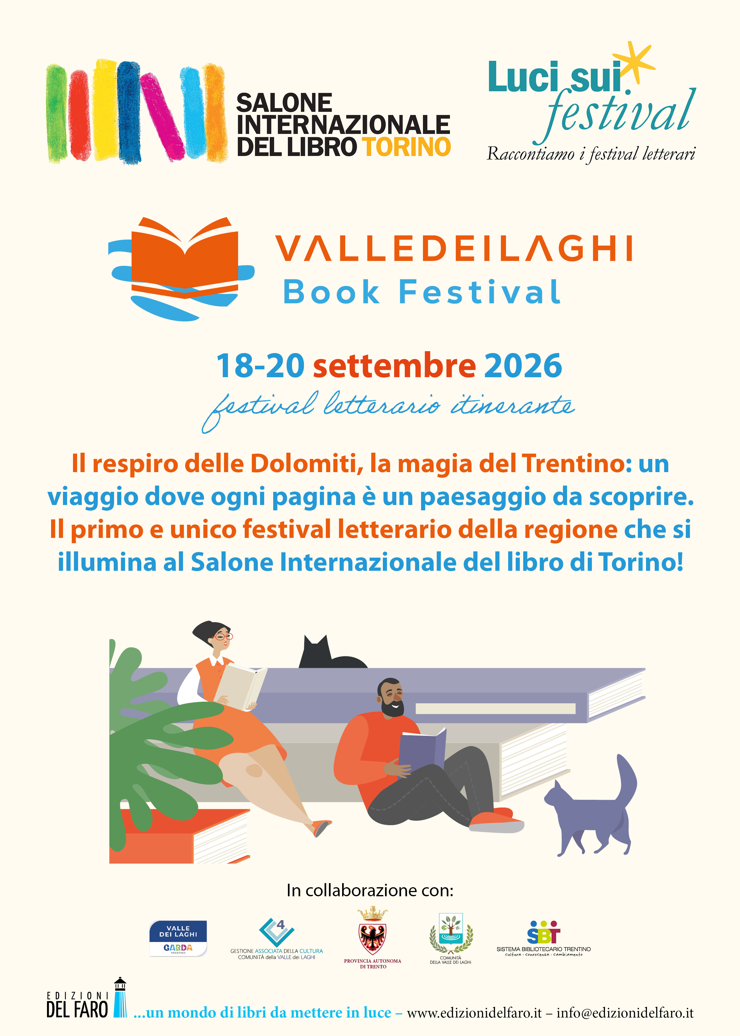 Il Valle dei Laghi Book Festival: primo e unico festival della provincia di Trento a Luci sui festival del Salone Internazionale del libro di Torino