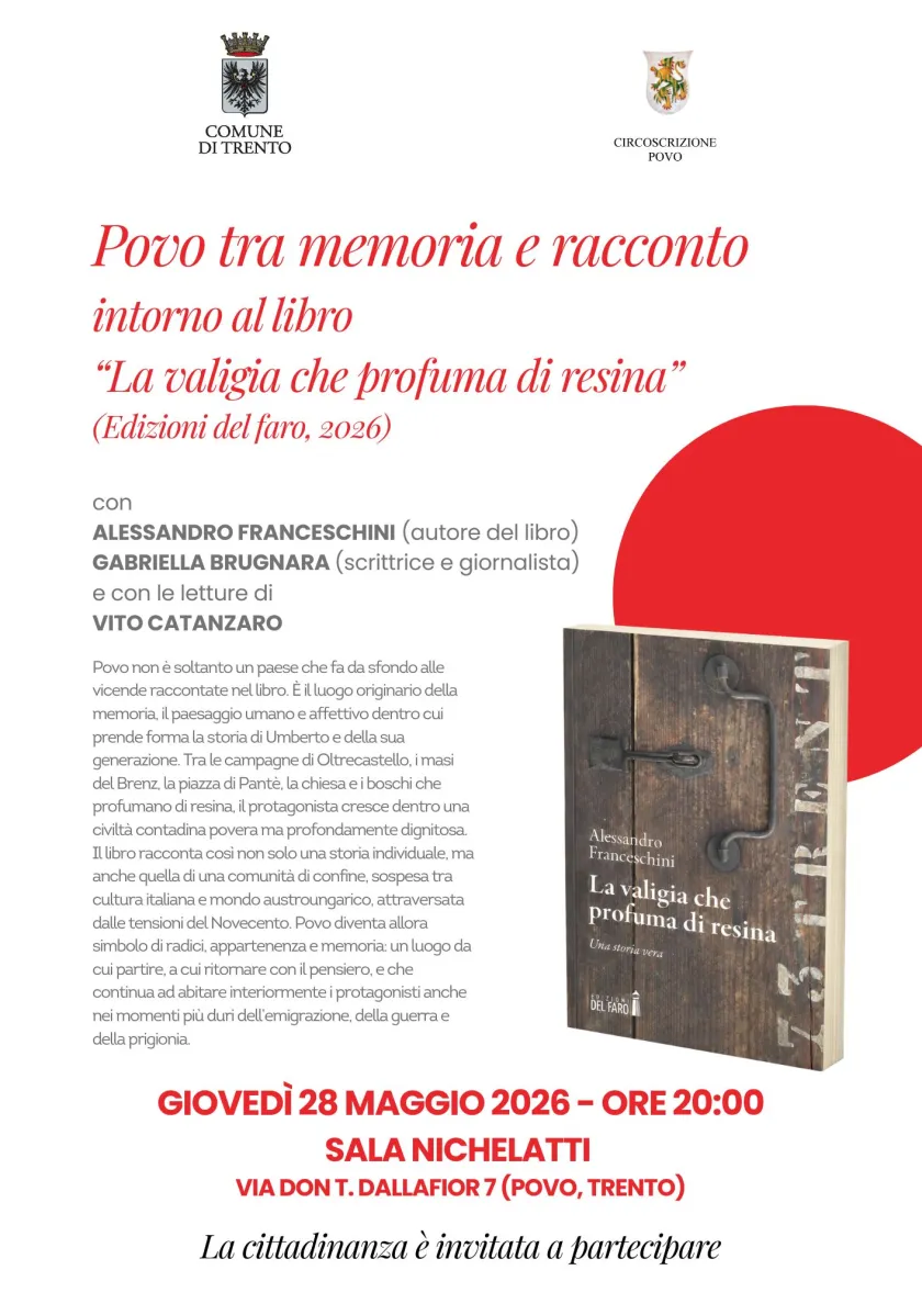 Povo tra memoria e racconto. Intorno al libro  “La valigia che profuma di resina”