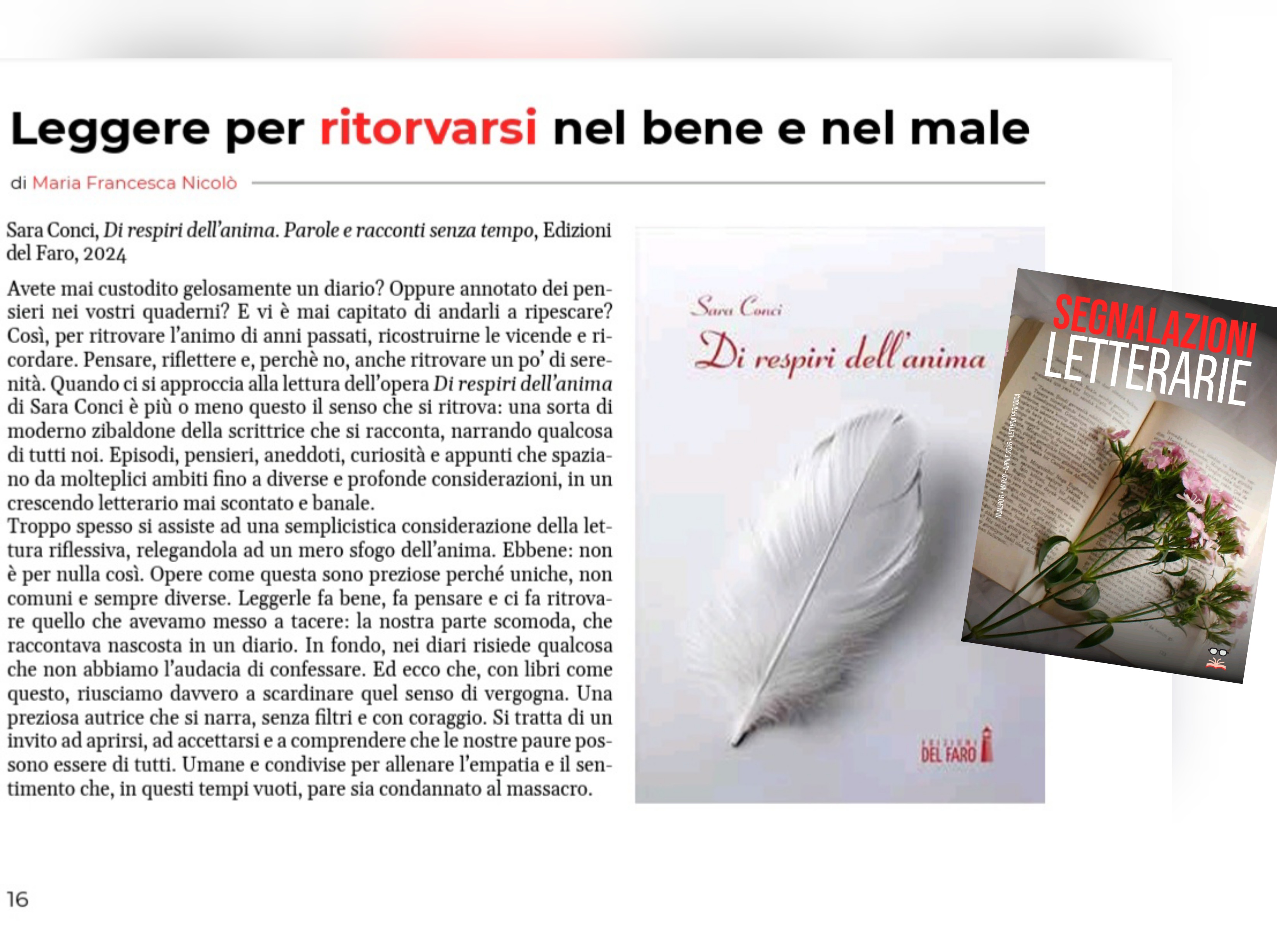 Di respiri dell’anima: la recensione di Maria Francesca Nicolò su "Segnalazioni letterarie"