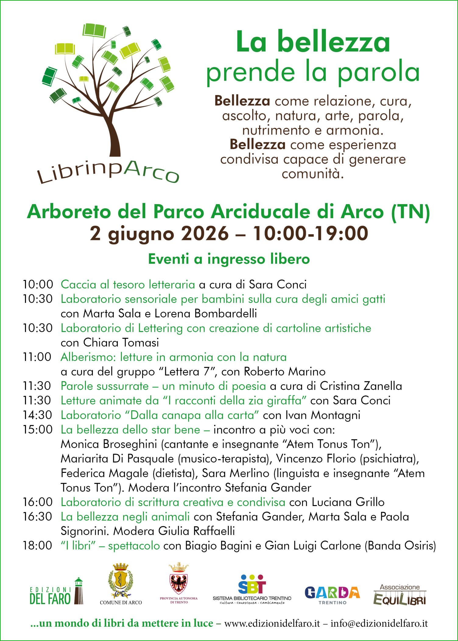 LibrinpArco: la bellezza prende la parola all'Arboreto di Arco (TN) il 2 giugno