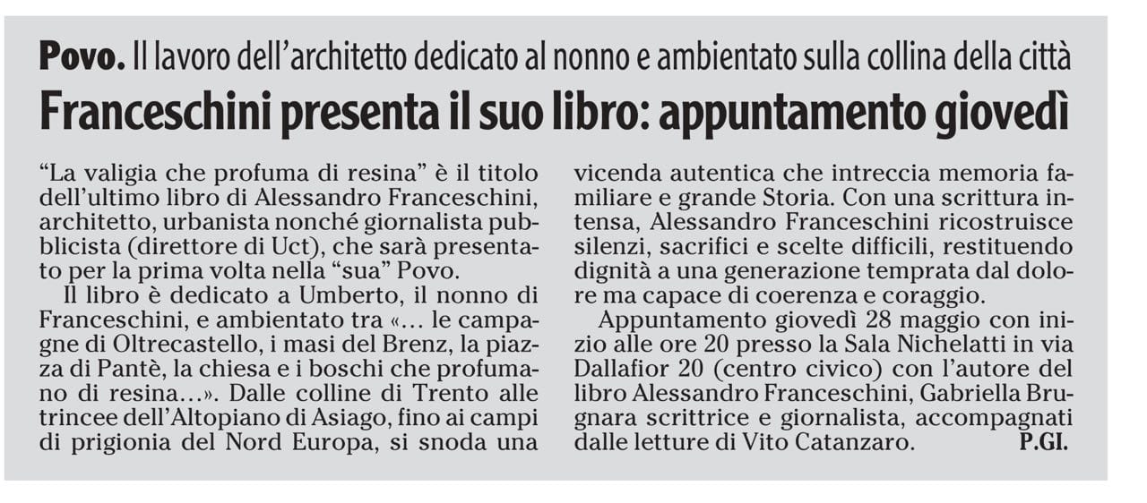 Alessandro Franceschini su l'Adige