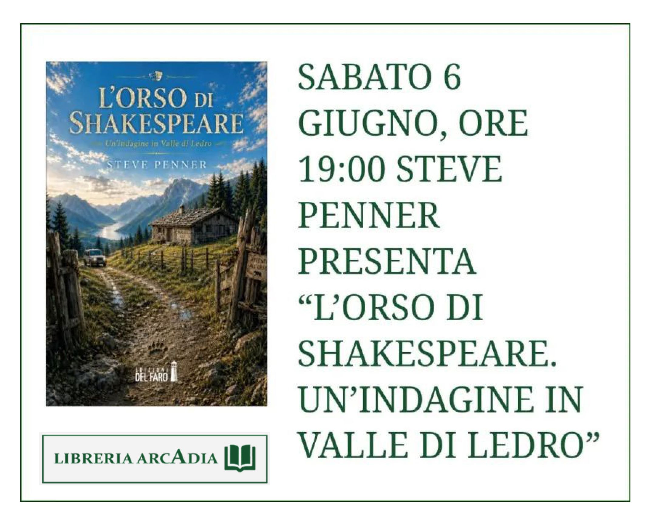 Presentazione de "L'orso di Shakespeare" all'Arcadia di Rovereto (TN)