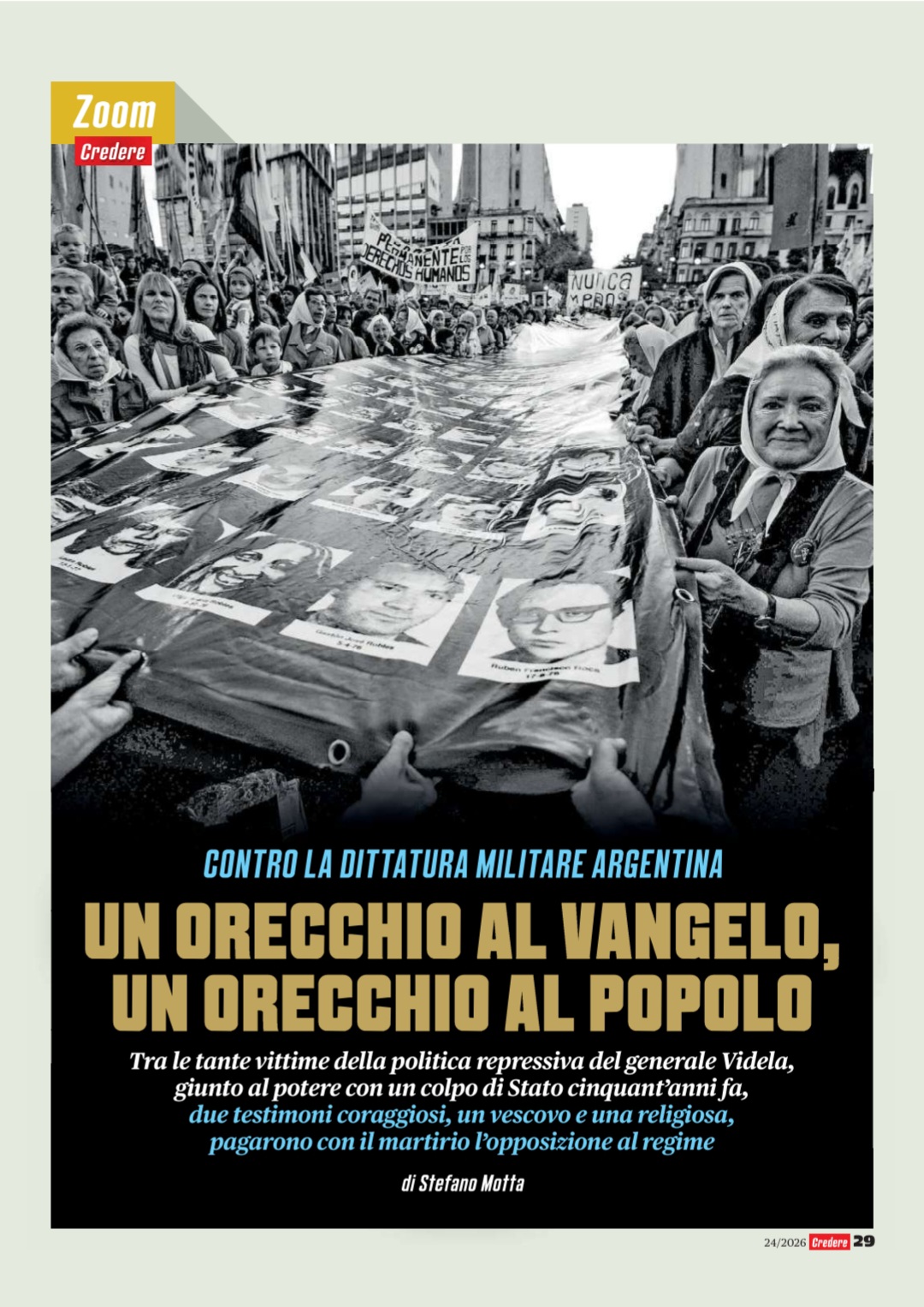 La dittatura argentina su "Credere"