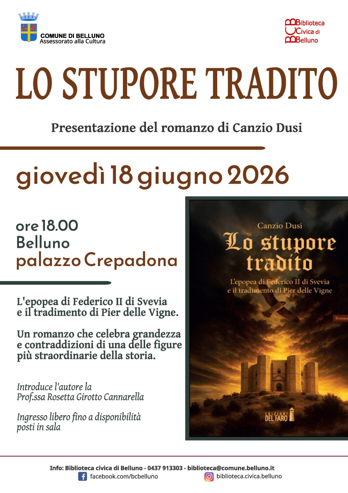 Presentazione de Lo Stupore Tradito - Biblioteca Civica - Belluno