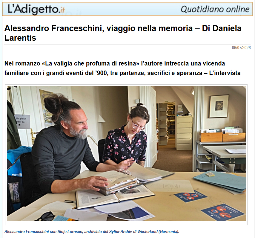 "Alessandro Franceschini, viaggio nella memoria" di Daniela Larentis