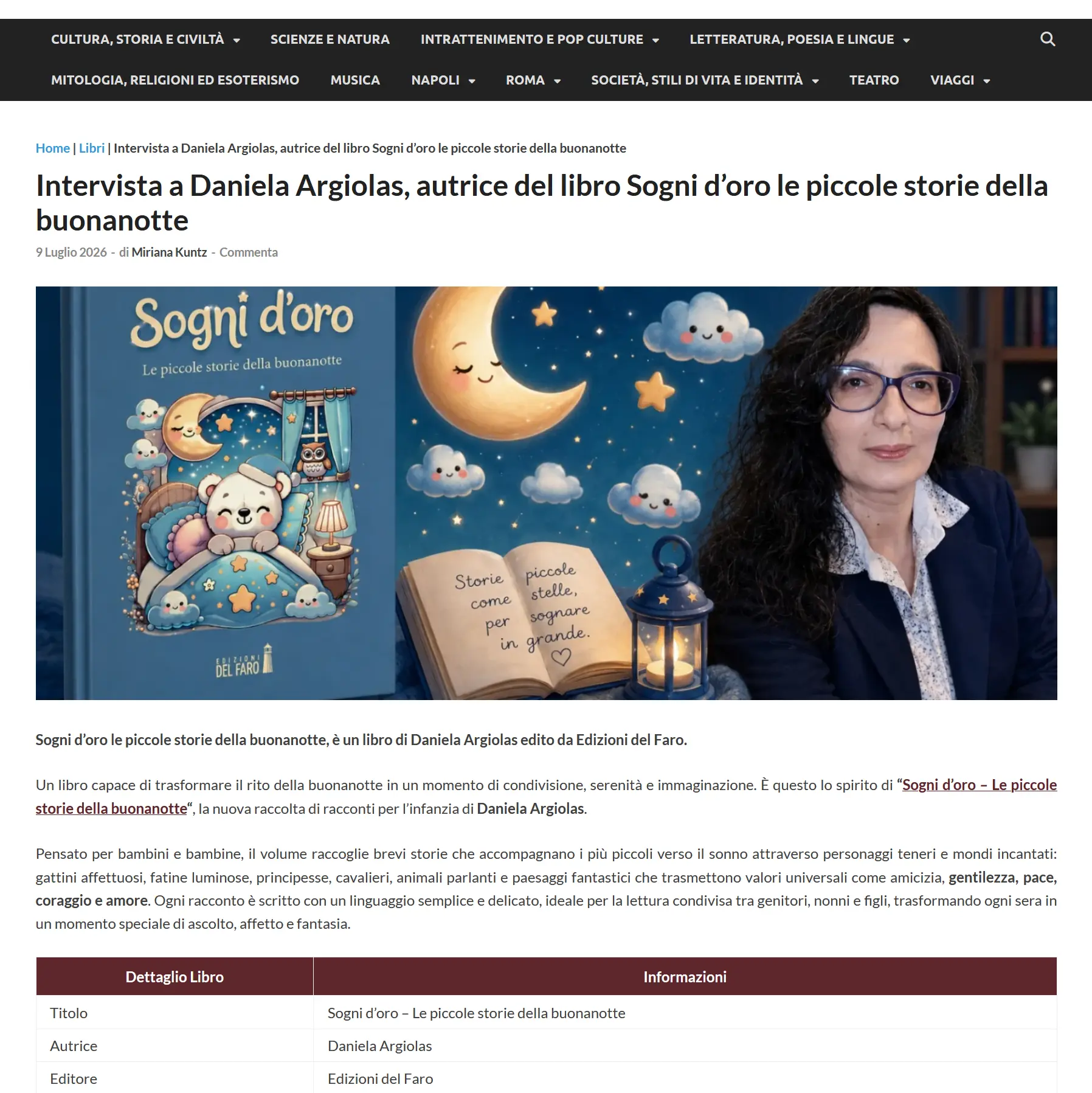 Intervista a Daniela Argiolas autrice del libro "Sogni d’oro"