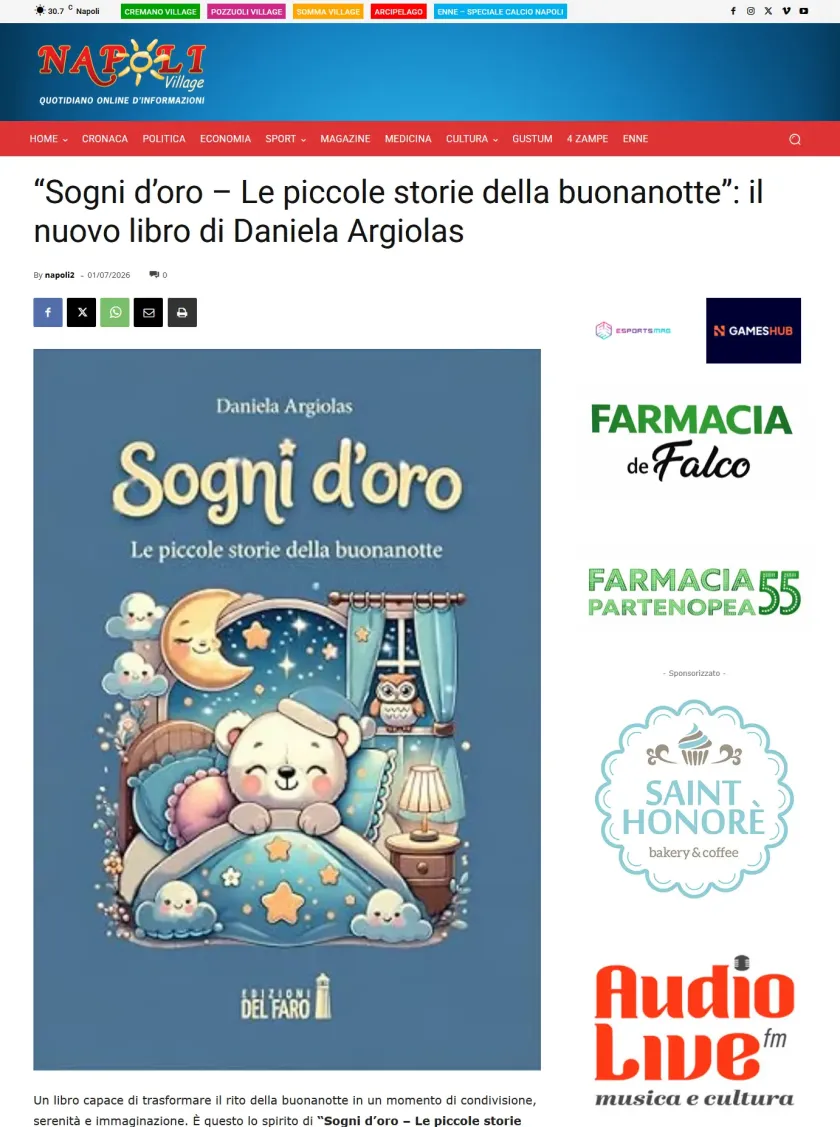 Il libro di Daniela Argiolas su "Napoli village"