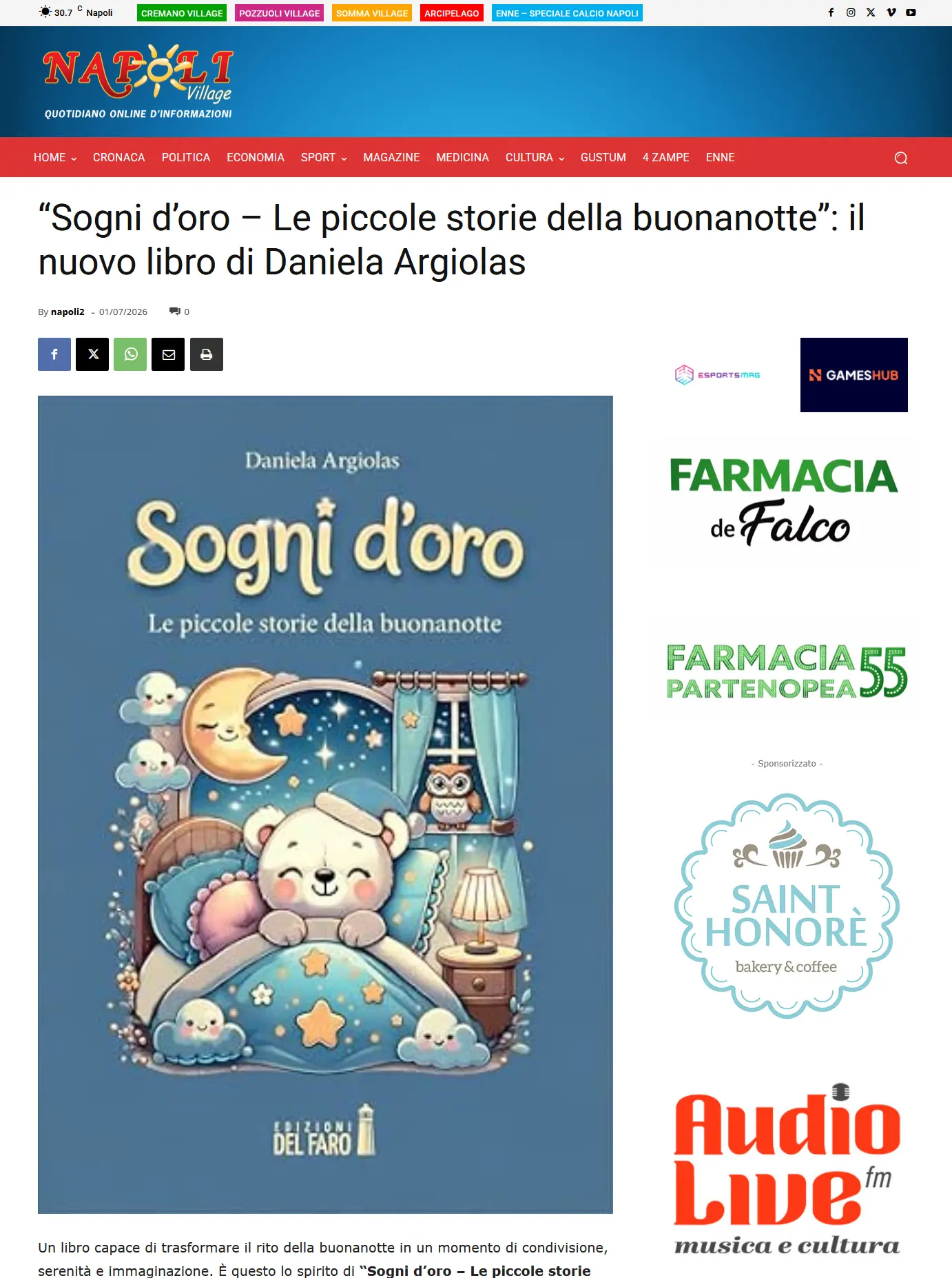 Il libro di Daniela Argiolas su "Napoli village"