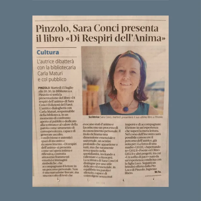 Su il T Quotidiano, Walter Facchinelli ricorda l'incontro con Sara Conci e Carla Maturi