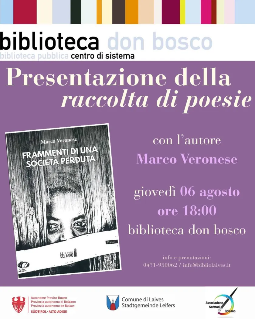 La poesia di Marco Veronese in biblioteca a Laives (BZ)