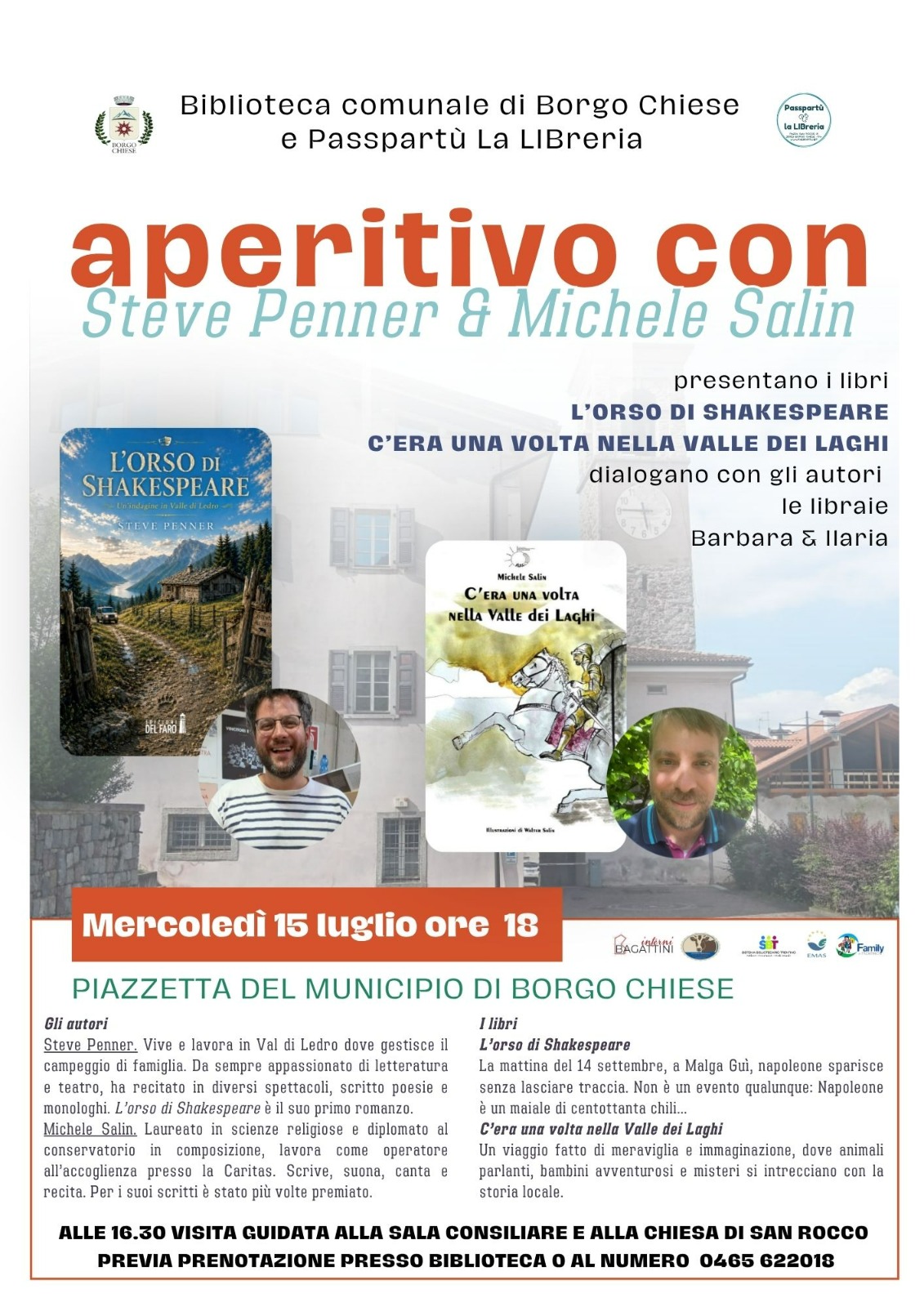 All'aperitivo con l'autore organizzato dalla Biblioteca di Borgo Chiese (TN): Steve Penner e Michele Salin
